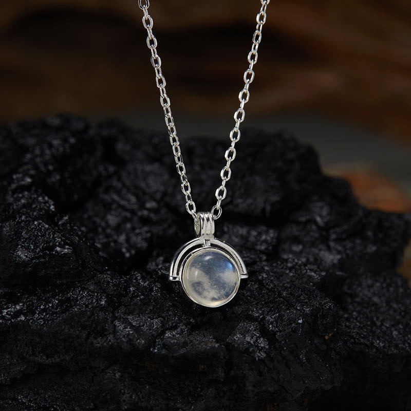 Fortune Jewel Red Agate Tiger Eye Aquamarine Moonstone 925 Sterling Silver Confidence Necklace Pendant