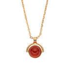 Fortune Jewel Red Agate Tiger Eye Aquamarine Moonstone 925 Sterling Silver Confidence Necklace Pendant