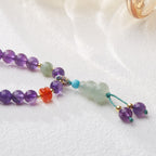 Fortune Jewel Natural Amethyst Beads Coin Hanging Gourd Chalcedony Lotus Balance Multi-layer Bracelet