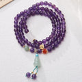 Fortune Jewel Natural Amethyst Beads Coin Hanging Gourd Chalcedony Lotus Balance Multi-layer Bracelet