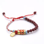 Fortune Jewel Cinnabar Beads Lucky Koi Fish Blessing Bracelet