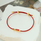 Fortune Jewel Brass Koi Fish Red String Wealth Bracelet