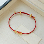 Fortune Jewel Brass Koi Fish Red String Wealth Bracelet