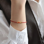 Fortune Jewel Brass Koi Fish Red String Wealth Bracelet