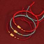 Fortune Jewel 999 Gold Luck Protection Koi Fish Handmade Braided String Bracelet