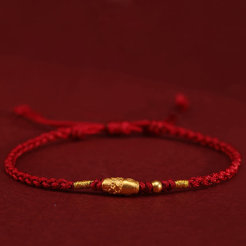 Fortune Jewel 999 Gold Luck Protection Koi Fish Handmade Braided String Bracelet