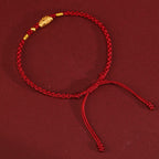 Fortune Jewel 999 Gold Luck Protection Koi Fish Handmade Braided String Bracelet