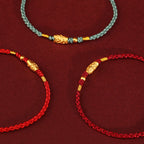 Fortune Jewel 999 Gold Luck Protection Koi Fish Handmade Braided String Bracelet