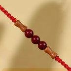 Fortune Jewel Cinnabar Beads Peach Wood Blessing String Bracelet