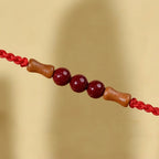 Fortune Jewel Cinnabar Beads Peach Wood Blessing String Bracelet