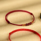Fortune Jewel Cinnabar Beads Peach Wood Blessing String Bracelet