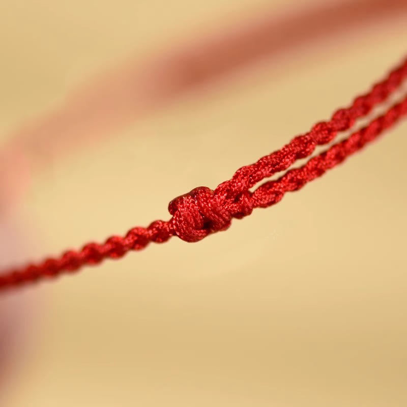 Fortune Jewel Cinnabar Beads Peach Wood Blessing String Bracelet