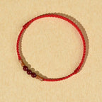 Fortune Jewel Cinnabar Beads Peach Wood Blessing String Bracelet