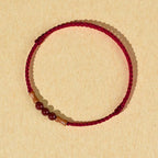 Fortune Jewel Cinnabar Beads Peach Wood Blessing String Bracelet