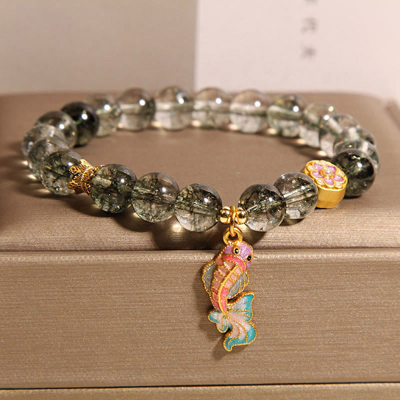 Fortune Jewel Green Phantom Koi Fish Lucky Bracelet