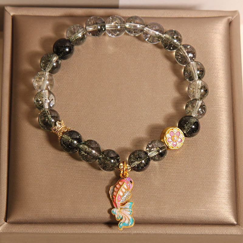 Fortune Jewel Green Phantom Koi Fish Lucky Bracelet