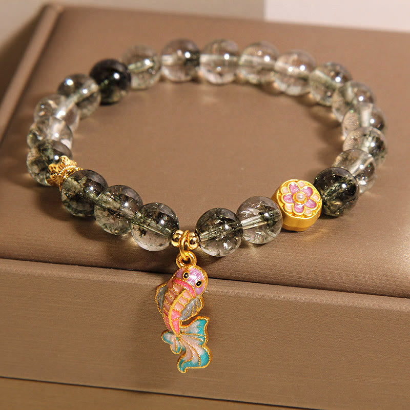 Fortune Jewel Green Phantom Koi Fish Lucky Bracelet