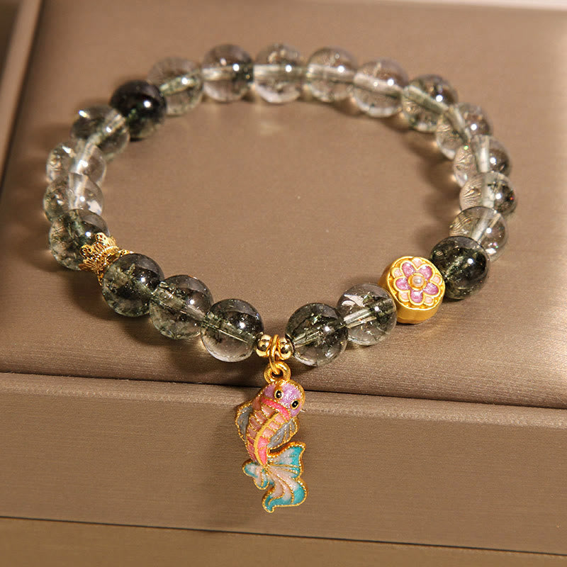 Fortune Jewel Green Phantom Koi Fish Lucky Bracelet