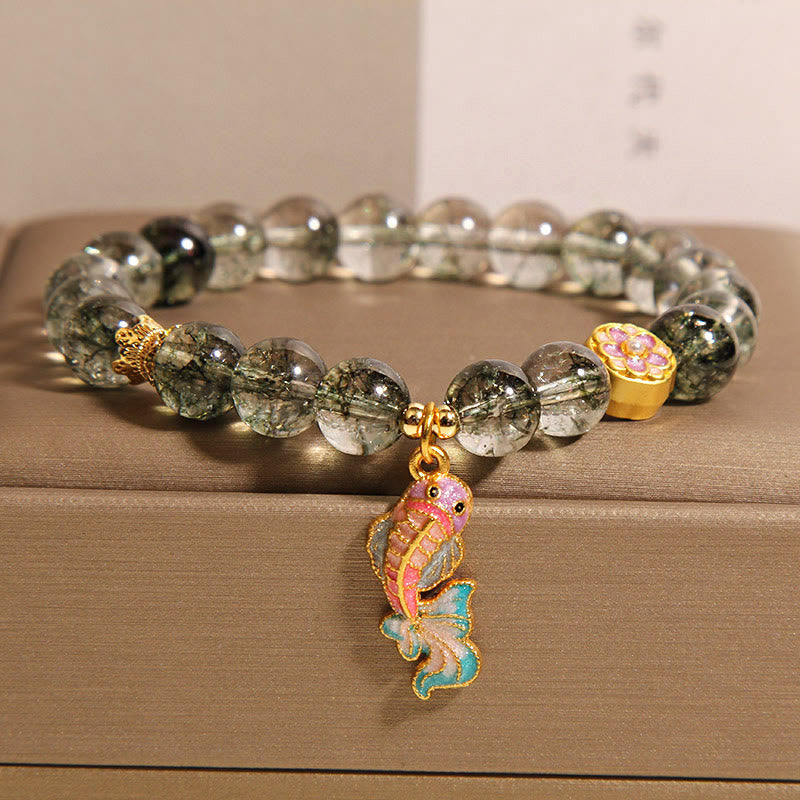 Fortune Jewel Green Phantom Koi Fish Lucky Bracelet