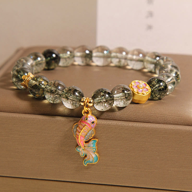 Fortune Jewel Green Phantom Koi Fish Lucky Bracelet