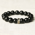 Fortune Jewel Black Obsidian Yin Yang Nine-Character Mantra Fulfilment Bracelet