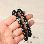 Fortune Jewel Black Obsidian Yin Yang Nine-Character Mantra Fulfilment Bracelet
