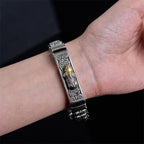 Fortune Jewel Tibetan Copper Buckle Prayer Wheel Heart Sutra Pi Xiu Metal Bracelet
