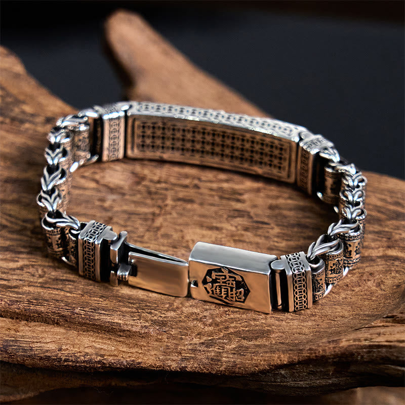 Fortune Jewel Tibetan Copper Buckle Prayer Wheel Heart Sutra Pi Xiu Metal Bracelet