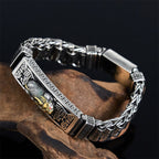 Fortune Jewel Tibetan Copper Buckle Prayer Wheel Heart Sutra Pi Xiu Metal Bracelet