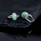 Fortune Jewel "Sending Calm and Elegance"Titanium Steel Jade Earrings Includes Gift Message Card Fortune Jewel