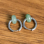 Fortune Jewel "Sending Calm and Elegance"Titanium Steel Jade Earrings Includes Gift Message Card Fortune Jewel