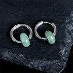 Fortune Jewel "Sending Calm and Elegance"Titanium Steel Jade Earrings Includes Gift Message Card Fortune Jewel