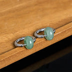 Fortune Jewel "Sending Calm and Elegance"Titanium Steel Jade Earrings Includes Gift Message Card Fortune Jewel