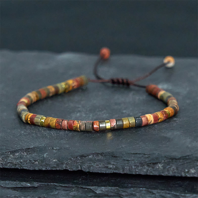 Fortune Jewel Rhodonite Healing Relationships Spacer Bead Bracelet