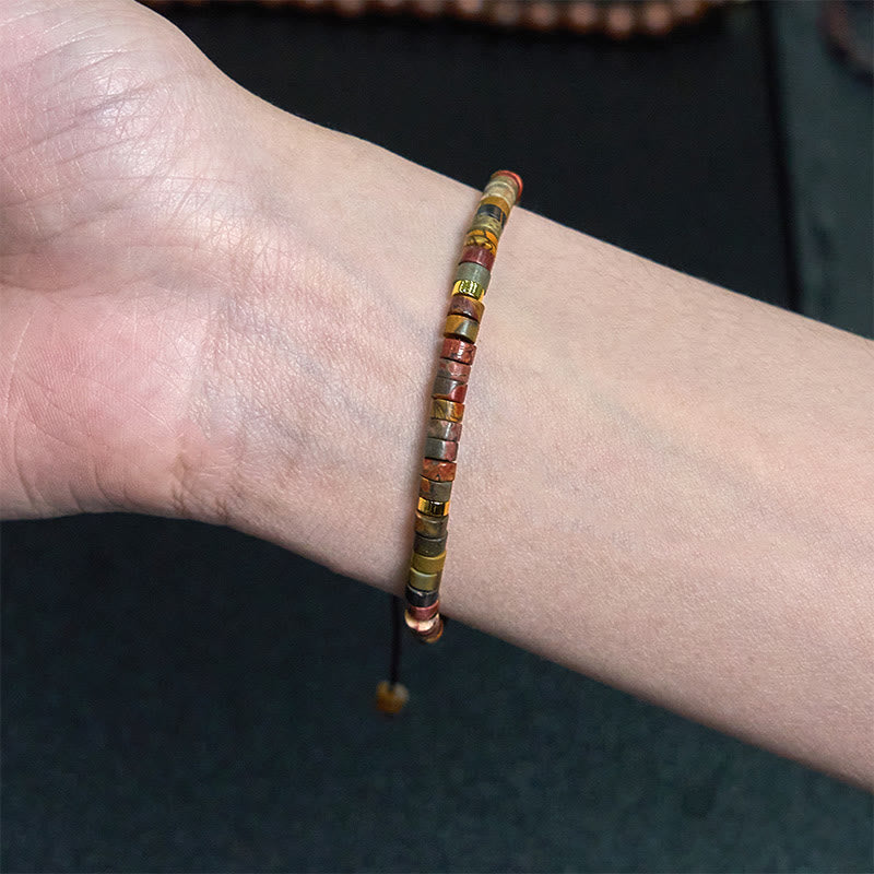 Fortune Jewel Rhodonite Healing Relationships Spacer Bead Bracelet
