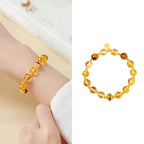 Fortune Jewel 925 Sterling Silver Fu Character Citrine Tiger Eye Protection Bracelet