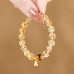 Fortune Jewel 925 Sterling Silver Gourd Fu Character Citrine Tiger Eye Prosperity Bracelet