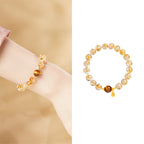 Fortune Jewel 925 Sterling Silver Gourd Fu Character Citrine Tiger Eye Prosperity Bracelet