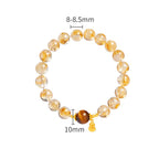 Fortune Jewel 925 Sterling Silver Gourd Fu Character Citrine Tiger Eye Prosperity Bracelet