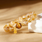 Fortune Jewel 925 Sterling Silver Gourd Fu Character Citrine Tiger Eye Prosperity Bracelet