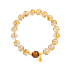 Fortune Jewel 925 Sterling Silver Gourd Fu Character Citrine Tiger Eye Prosperity Bracelet