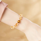 Fortune Jewel 925 Sterling Silver Gourd Fu Character Citrine Tiger Eye Prosperity Bracelet