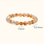 Fortune Jewel 999 Sterling Silver Natural Citrine Flower Balls Beads Protection Bracelet