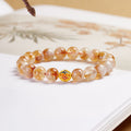 Fortune Jewel 999 Sterling Silver Natural Citrine Flower Balls Beads Protection Bracelet