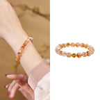 Fortune Jewel 999 Sterling Silver Natural Citrine Flower Balls Beads Protection Bracelet
