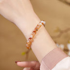 Fortune Jewel 999 Sterling Silver Natural Citrine Flower Balls Beads Protection Bracelet