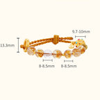 Fortune Jewel 925 Sterling Silver Natural Citrine White Crystal Peace Buckle Meaning Fu Character Protection Braided String Bracelet