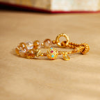 Fortune Jewel 925 Sterling Silver Natural Citrine White Crystal Peace Buckle Meaning Fu Character Protection Braided String Bracelet