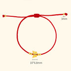 Fortune Jewel 999 Sterling Silver Butterfly Red String Strength Bracelet