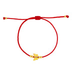 Fortune Jewel 999 Sterling Silver Butterfly Red String Strength Bracelet